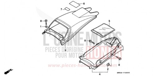 GARDE-BOUE ARRIERE NX250J de 1988